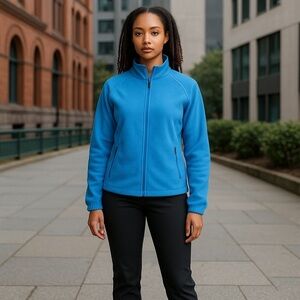 NORTH End Fleece Jacket With Zip Pockets & Draw String Bottom Size XS